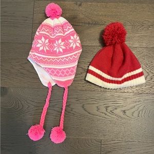 Girls winter hats sz 6-8 EUC